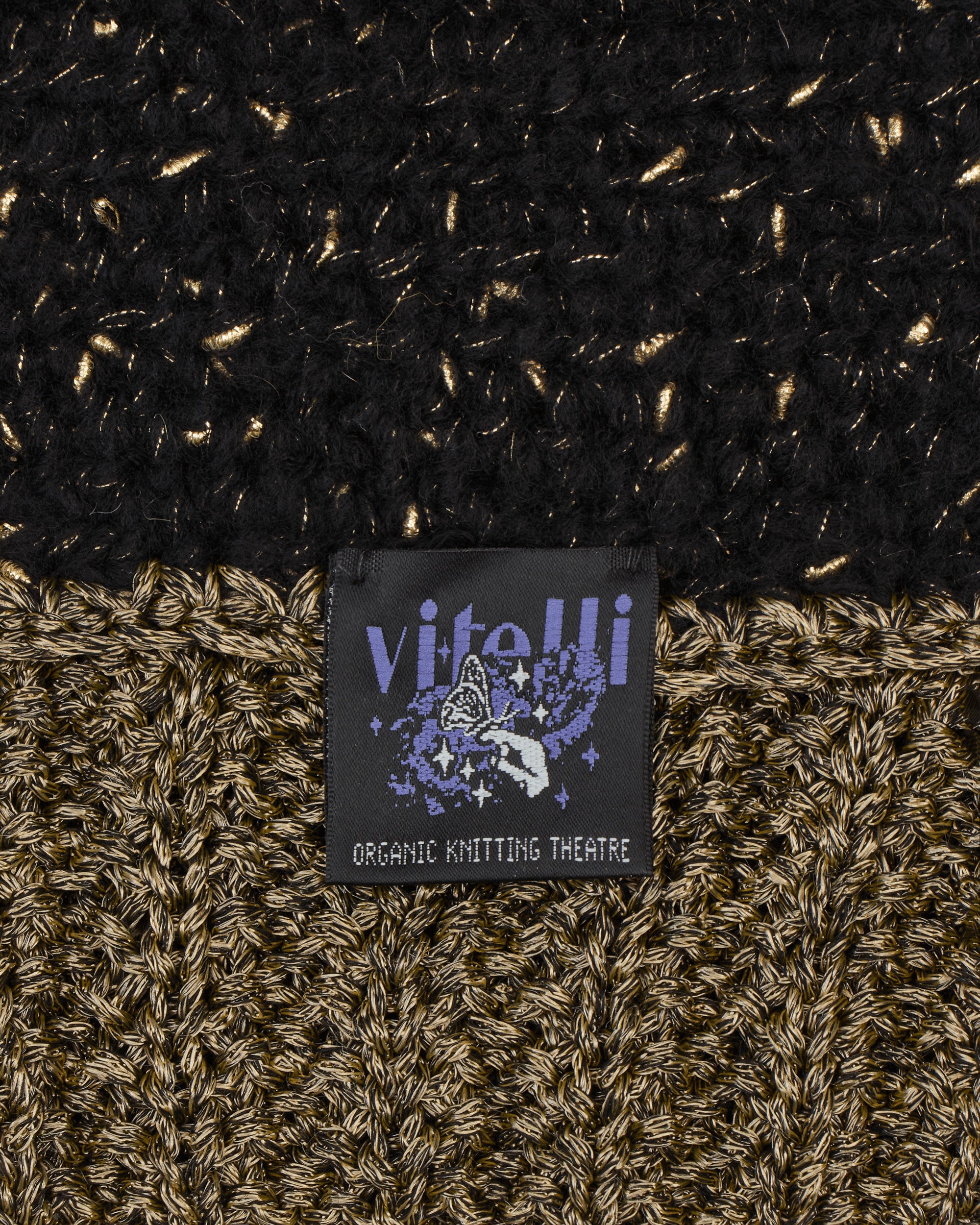 Vitelli Crochet Balaclava Black/Gold Hats Balaclavas OKT-B013  BG